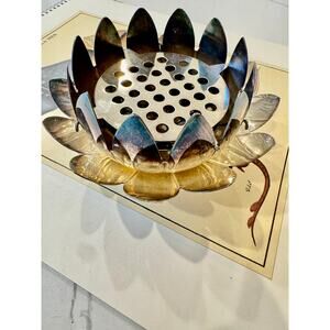 Vintage Italian Silverplate Lotus Flower Bowl with Removable Insert